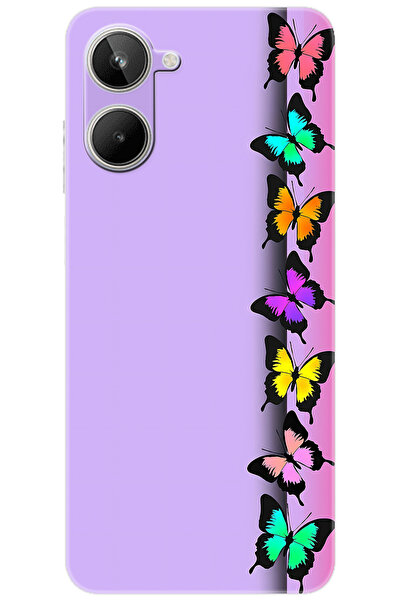 realme 10 4G (RMX3630) Uyumlu Kılıf Desen Baskılı Silikon Kelebek STK:671 CP-...