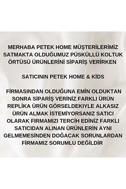 Petek Home Püsküllü Koltuk Örtüsü Vizon Renk (1 ADET 90X210)