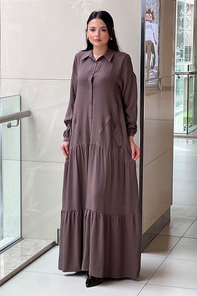 Nurcan Çetin Half Button Valon Cotton Dress