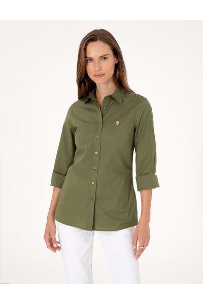 Pierre Cardin Khaki Slim Fit Long Sleeve Shirt 50313589-Vr183