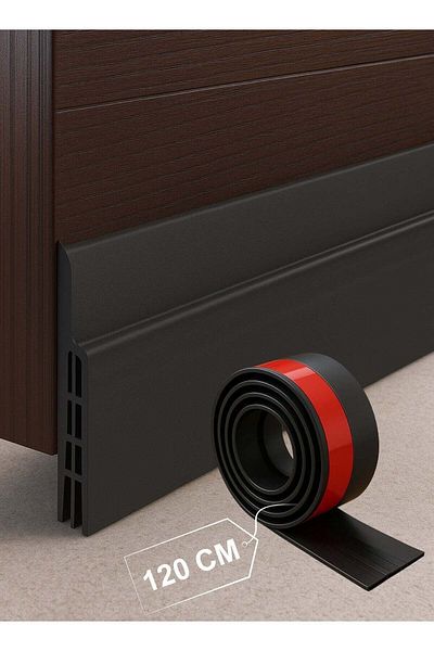 F.A.M.S Door Draft Stopper, Black, Under Door Seal, Door Sweep For Exterior & Interior Doors, 1 Pc
