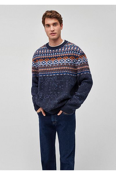 Mavi Jacquard Navy Blue Sweater Regular Fit / Regular Fit 0710202 -70490