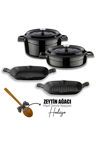 Lava Döküm 5x Trendy Serisi Döküm Demir Tencere Tava Çeyiz Seti