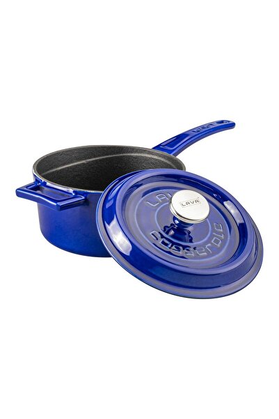 Lava Döküm Yuvarlak Sos Tenceresi Döküm Demir Yekpare Saplı Premium Serisi Çap(Ø)16cm.