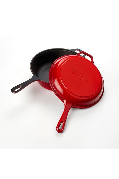 Lava Cast Iron Combo Deep Round Frying Pan Cast Iron Solid Handle Diameter(Ø)26cm