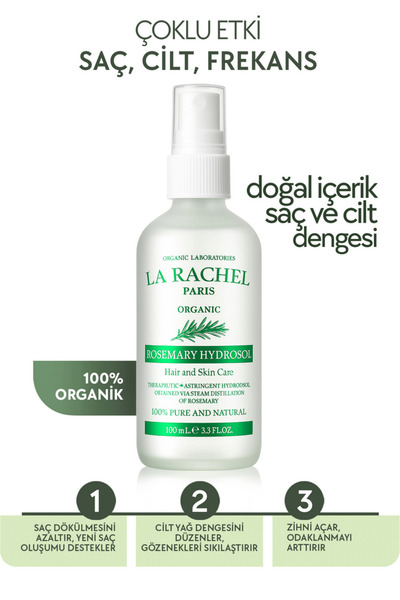 La Rachel Organik Biberiye Suyu – Dökülme Karşıtı & Uzamayı Destekleyici Saç Toniği