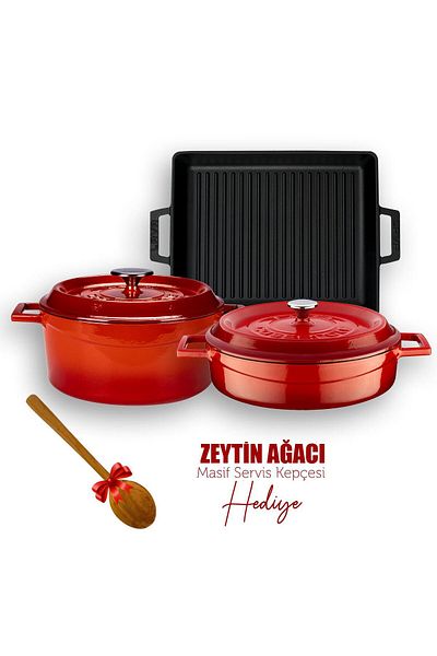 Lava Cast Iron 6x Trendy Series Cast Iron Pot Pan Dowry Set