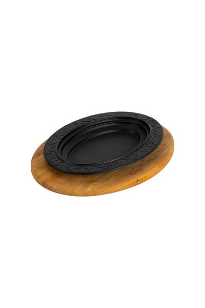 Lava Cast Oval Döner, Kebab Plate Beech Serving WoodSize 28x20cm
