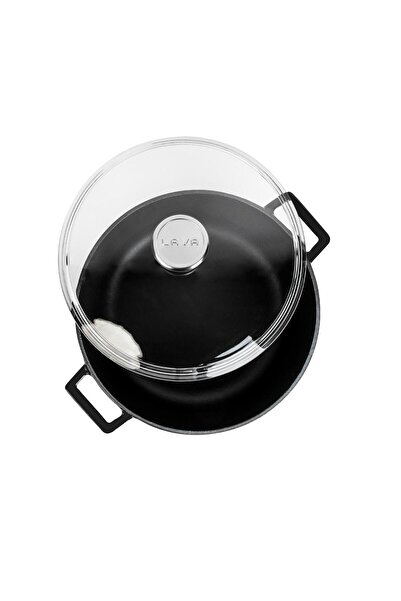 Lava Cast Round Pot with Glass LidGlaze Diameter(Ø)28cm