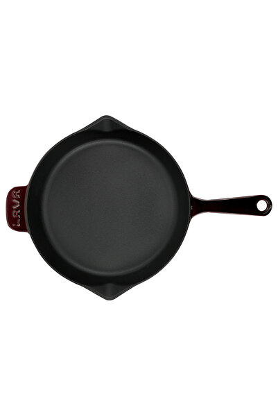 Lava Döküm Yuvarlak Kızartma Tavası Döküm Demir Yekpare Saplı Premium Serisi. Çap(Ø)28cm.