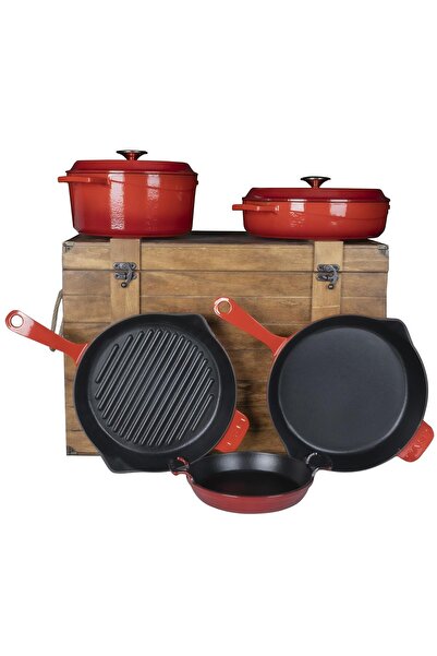 Lava Döküm Naturel Ahşap Sandık Hediyeli Çeyiz Seti