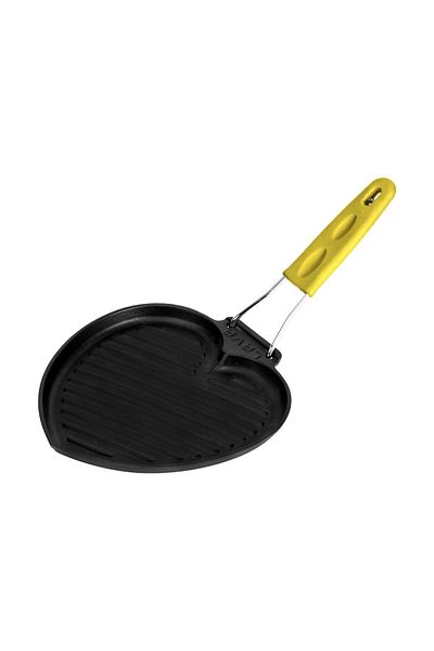 Lava Love Series Casting Shallow Grill - Size 22X23Cm with Silicone Wire Handle