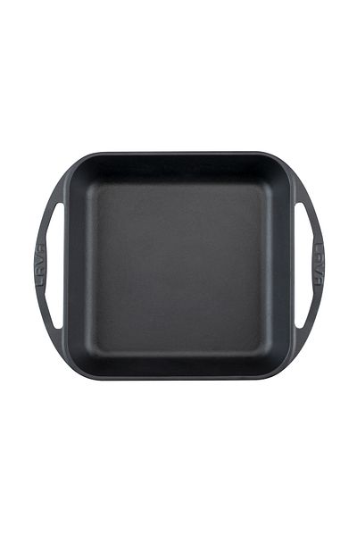 Lava Cast Square Frying Pan Cast Iron Solid Double Handle Size 26x26cm