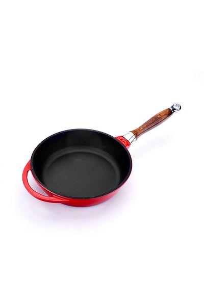 Lava Cast Round Frying Pan Cast Iron Detach - Plug in Wooden Handle Diameter(Ø)24cm