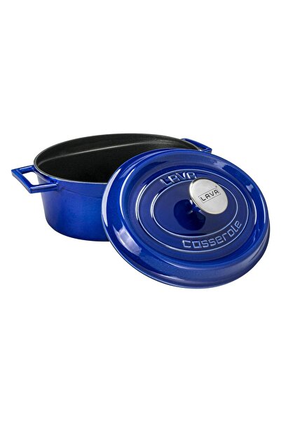 Lava Cast Oval Pot Cast Iron Uniform Handle Premium Series Size 23x29cm