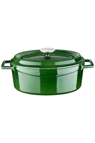 Lava Cast Oval Pot Cast Iron Uniform Handle Premium Series Size 23x29cm