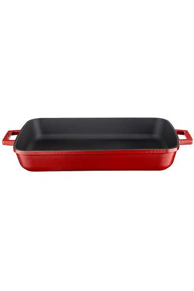 Lava Cast Rectangular Rosto and Oven Tray Cast Iron Solid Double Handle Spring Series Size 26x4