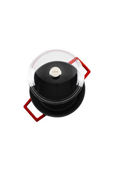 Lava Cast Round Pot with Glass LidGlaze Diameter(Ø)24cm