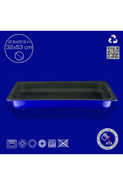Lava حوض استحمام مستطيل من الحديد الزهر 1/1 مقاس 32x53 سم