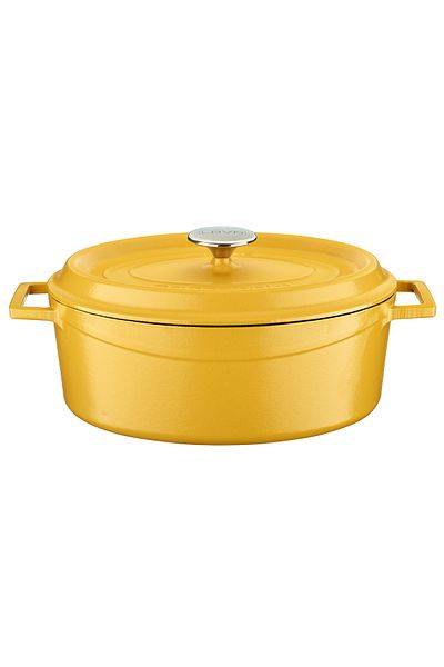 Lava Spring Series Iron Solid Cast Oval Pot with Handle - Size 23X29Cm