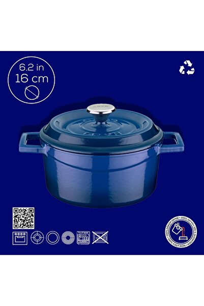 Lava Döküm Yuvarlak Tencere. Trendy Çap(Ø) 16cm.