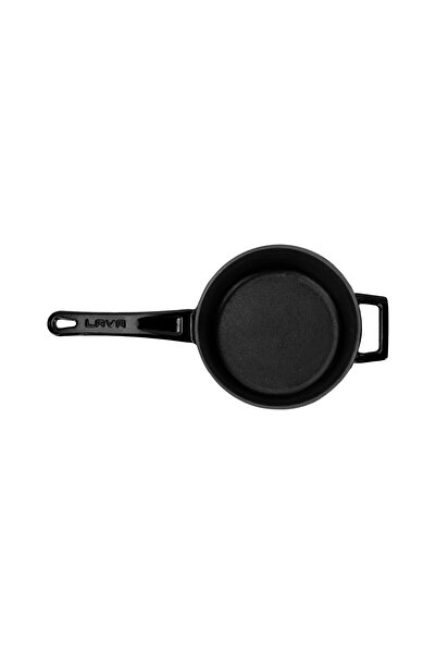 Lava Döküm Yuvarlak Sos Tenceresi Cam Kapaklı, Metal Saplı. Glaze Serisi Çap(ø16 Cm.