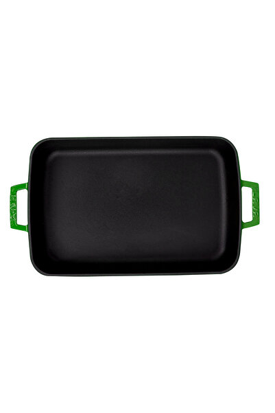 Lava Cast Rectangular Rosto and Oven Tray Cast Iron Solid Double Handle Size 26x40cm