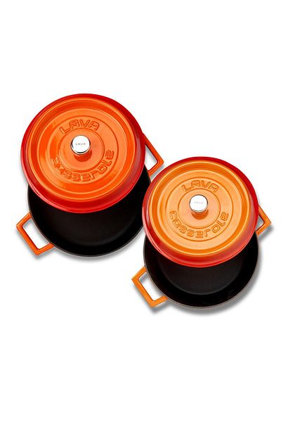 Lava Cast Round Deep And Shallow 5 Piece Cookware Set