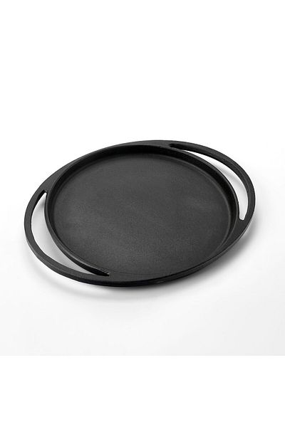Lava Cast Round Pizza Crepe Pancake Pan Cast Iron Solid Double Handle Diameter(Ø)20cm