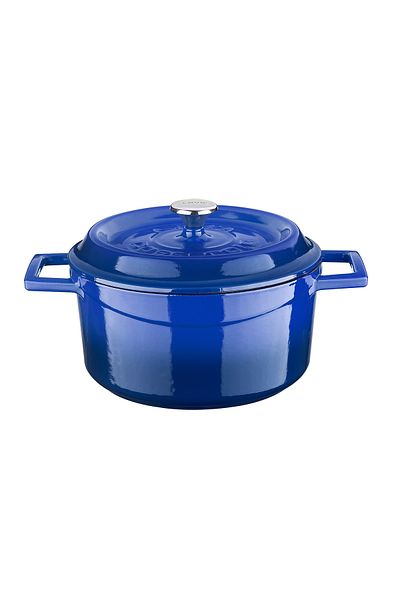 Lava Cast Round Pot with 20cm Capacity - Iron Solid Handle Edition Series