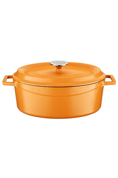 Lava Cast Oval Pot Cast Iron Solid Handle Spring Series Size 23x29cm
