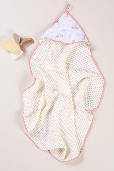 Bondberro Waffle Fabric 100% Cotton Baby and Children's Bathrobe Towel