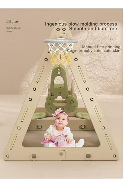 FULLJOY 7 in 1 Multi-Purpose Climbing Pyramid Set for Kids, Kids Climbing and Slide Set for Home and Nursery