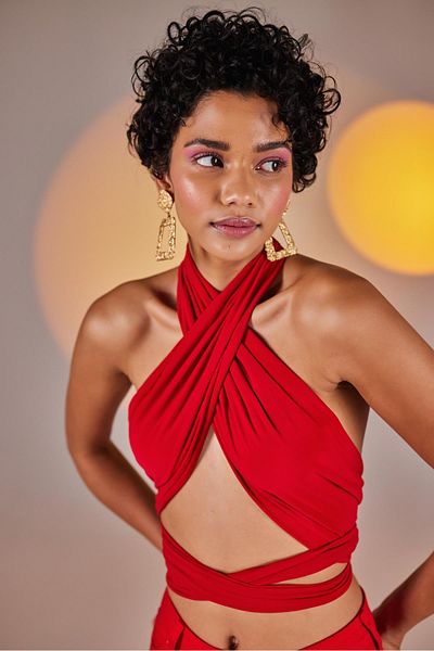 HOLLY LOLLY Wrap Top Red