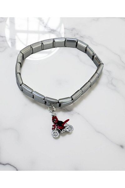 MSBTAKI Stainless Red Motor Hanging Italian Nomi Bracelet 19cm -Gift for Friend - Lover