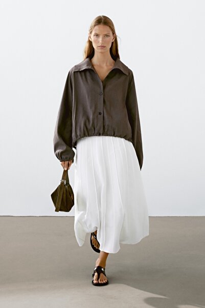 Massimo Dutti Keten karışımlı bomber ceket