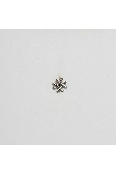 Piercing by Sever Diyez Model Steel Piercing… Silver/Silver Color and Transparent Stone (Targus Helix Conch Flat)