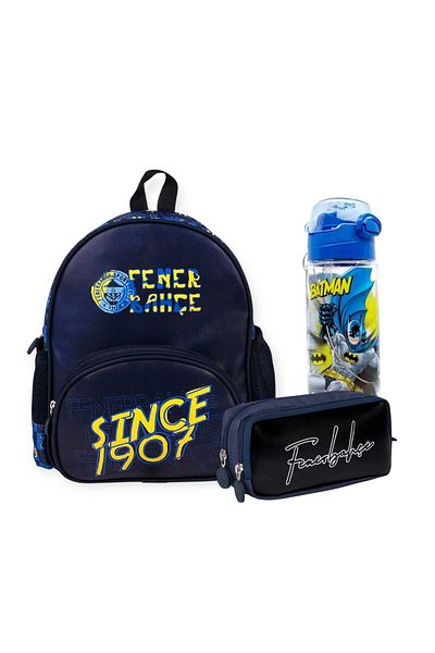 Fenerbahçe Faux Leather Kindergarten Bag, Licensed Pencil Bag - Licensed Water Bottle & Flask Gift