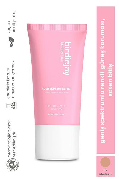 Birdiejay Your Skin but Better Color Mineral Sunscreen - Medium