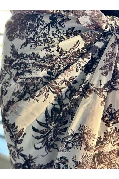 Zuff Baby LEOPAR DESEN PAREO KAHVERENGİ ŞİFON TÜL PLAJ GİYİM