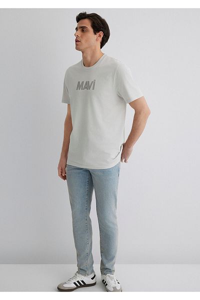 Mavi Logo Printed Gray Men's T-Shirt M066846-70080