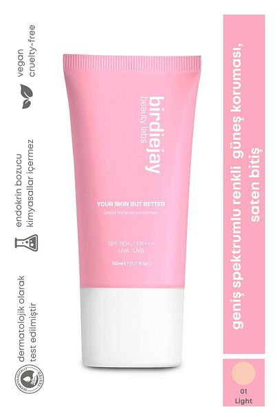 Birdiejay Your Skin but Better Color Mineral Sunscreen - Light