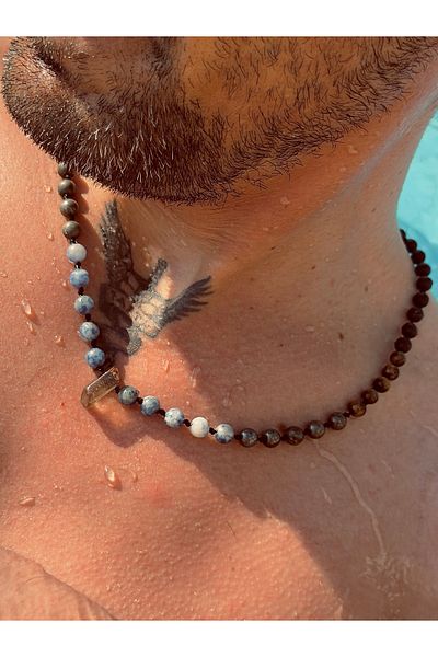 CAPO by Aytaç Yamaç Natural Stone Minimalist Rectangle Men's Necklace