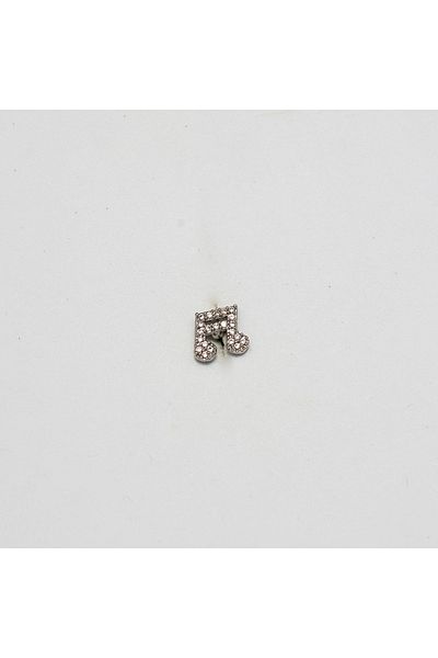 Piercing by Sever Music Note Steel Piercing… Silver/Silver Color and Transparent Stone (Targus Helix Conch Flat)