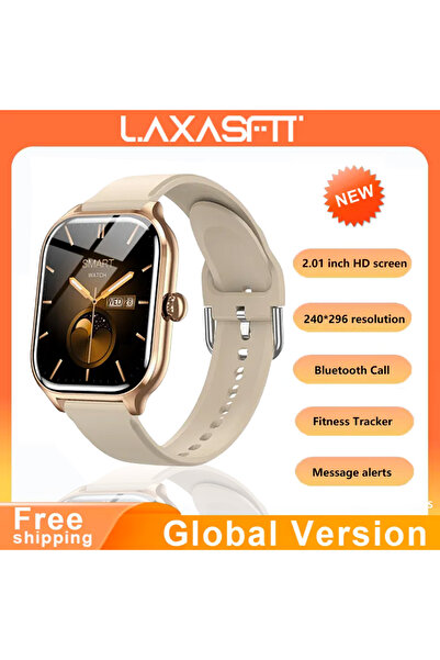 Choice ساعة ذكية رياضية جديدة باللون الذهبي الكاكي 2024 مزودة بمراقبة معدل ضربات القلب ومقاومة للماء ومكالمات صوتية