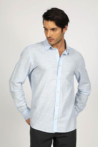 Lee Cooper Ανδρικό μακρυμάνικο πουκάμισο Ketsa Α.μπλε