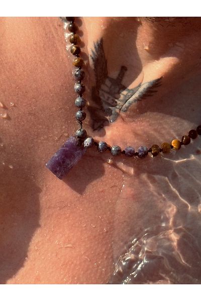 CAPO by Aytaç Yamaç Amethyst Variscite Tiger's Eye Onyx Natural Stone Men's Necklace