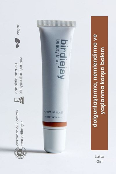 Birdiejay PeptideLipBalm - Shine, Moisturizer andLipCare, 15ml| Light Brown