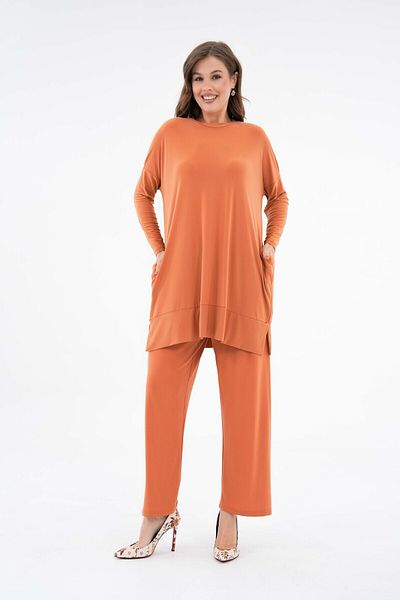 NİSUM MODA Sandy Pants Suit with Side Pockets