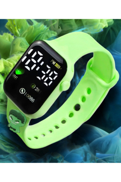 Onkatech Su Geçirmez Figürlü Dijital Led Ekran Işıklı Çocuk Saati